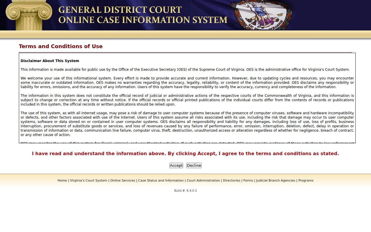 Portsmouth City criminal case lookup in General District Court