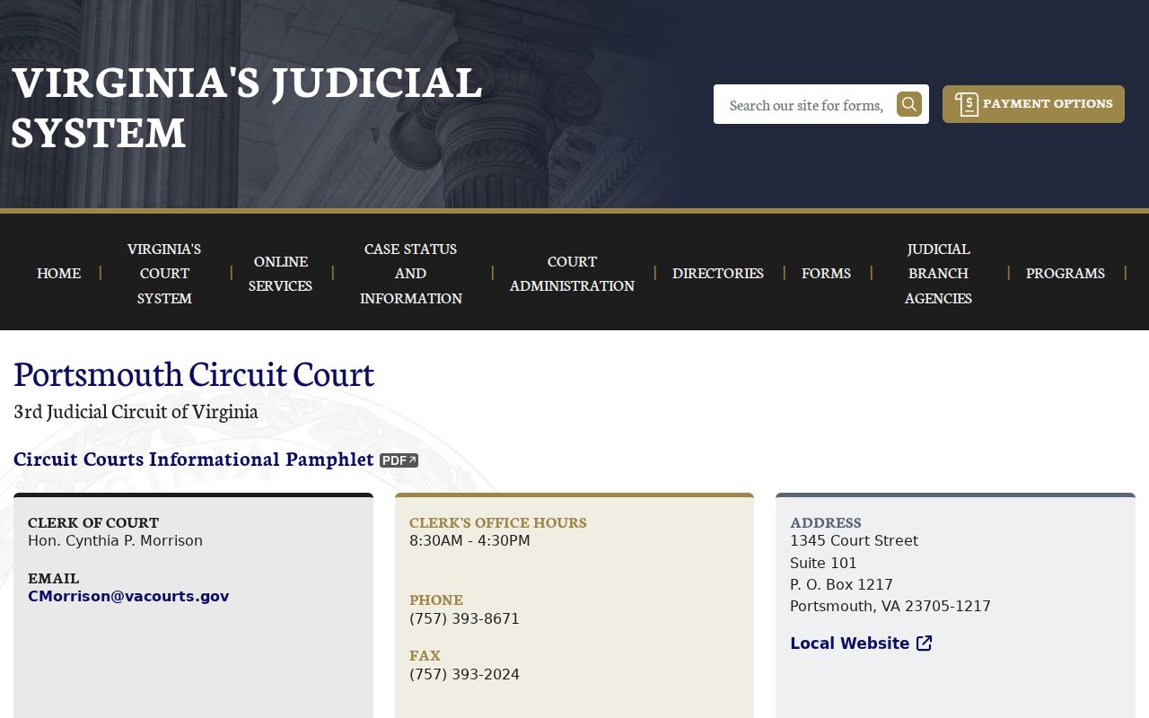 Portsmouth City criminal court cases Circuit Court profile