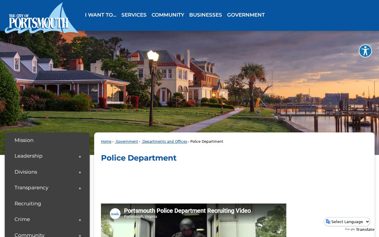 Portsmouth City criminal record context in the crime and gun violence dashboard